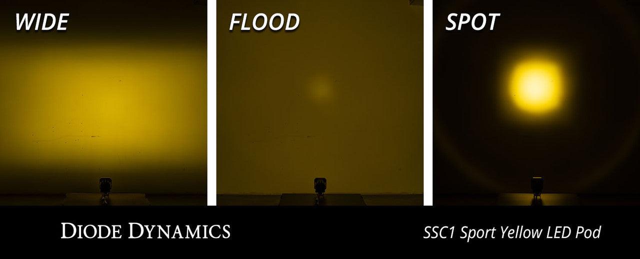 Diode Dynamics Stage Series C1 LED Pod Pro Yellow Wide Standard ABL Each - Apollo Optics