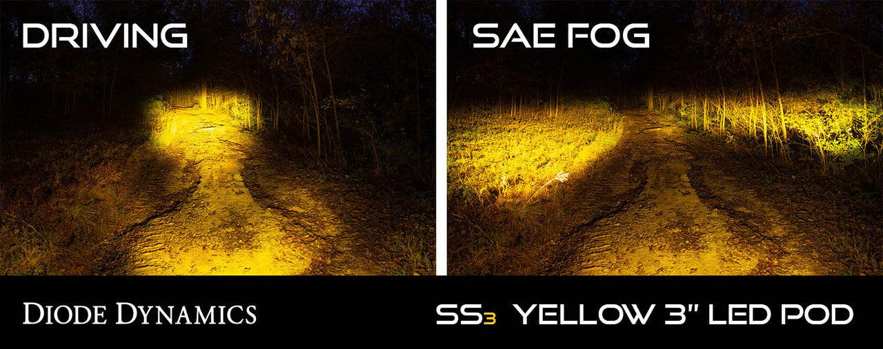 Diode Dynamics SS3 Pro ABL Yellow SAE Fog Flush Pair - Apollo Optics