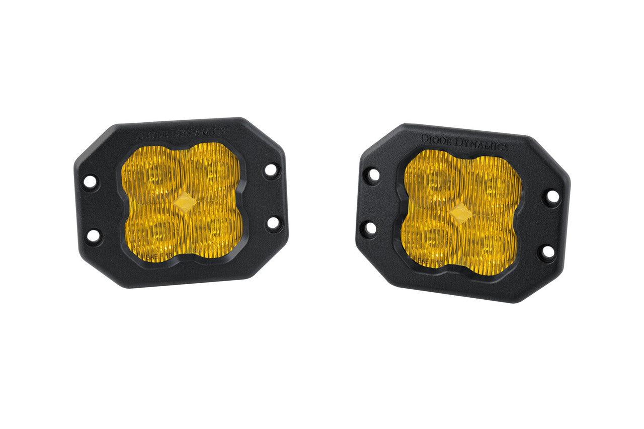 Diode Dynamics SS3 Pro ABL Yellow SAE Fog Flush Pair - Apollo Optics