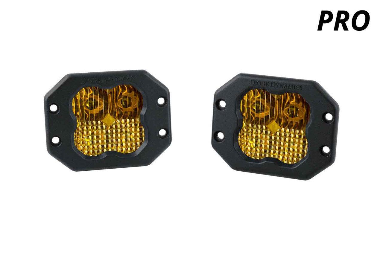 Diode Dynamics SS3 Pro ABL Yellow SAE Fog Flush Pair - Apollo Optics