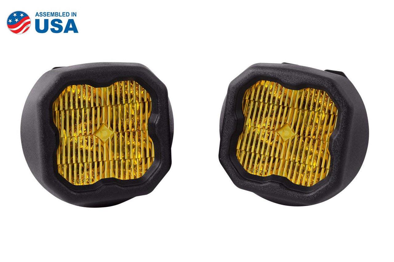 Diode Dynamics SS3 LED Fog Light Kit for 2015-2019 GMC Sierra 2500-3500 Yellow SAE-DOT Fog Max w- Backlight - Apollo Optics