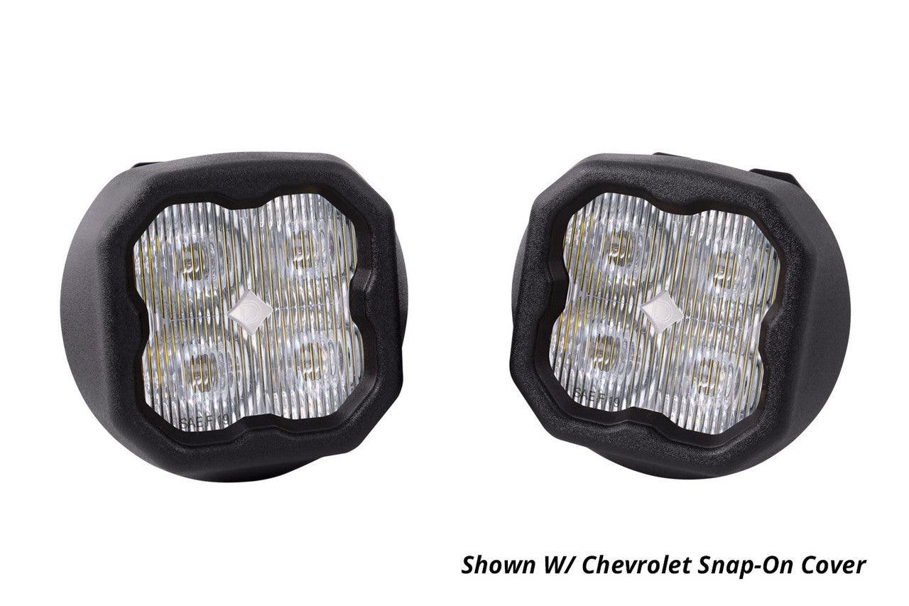 Diode Dynamics SS3 LED Fog Light Kit for 2015-2019 GMC Sierra 2500-3500 Yellow SAE-DOT Fog Max w- Backlight - Apollo Optics