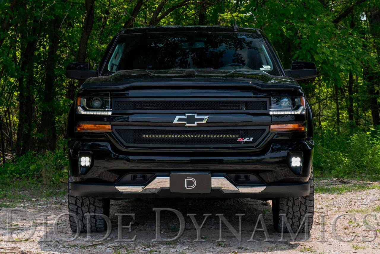 Diode Dynamics SS3 LED Fog Light Kit for 2016-2018 Chevrolet Silverado 1500 White SAE-DOT Fog Sport w- Backlight