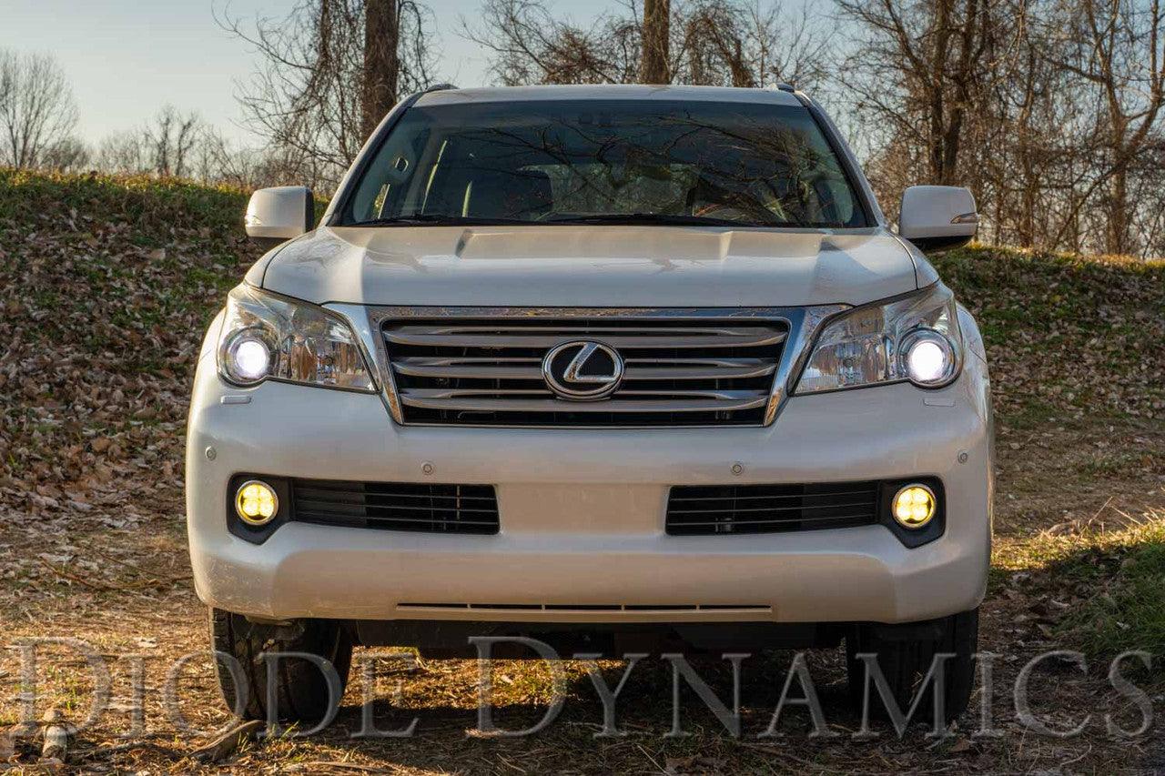 Diode Dynamics SS3 LED Fog Light Kit for 2010-2013 Lexus GX460, White SAE-DOT Fog Sport with Backlight - Apollo Optics