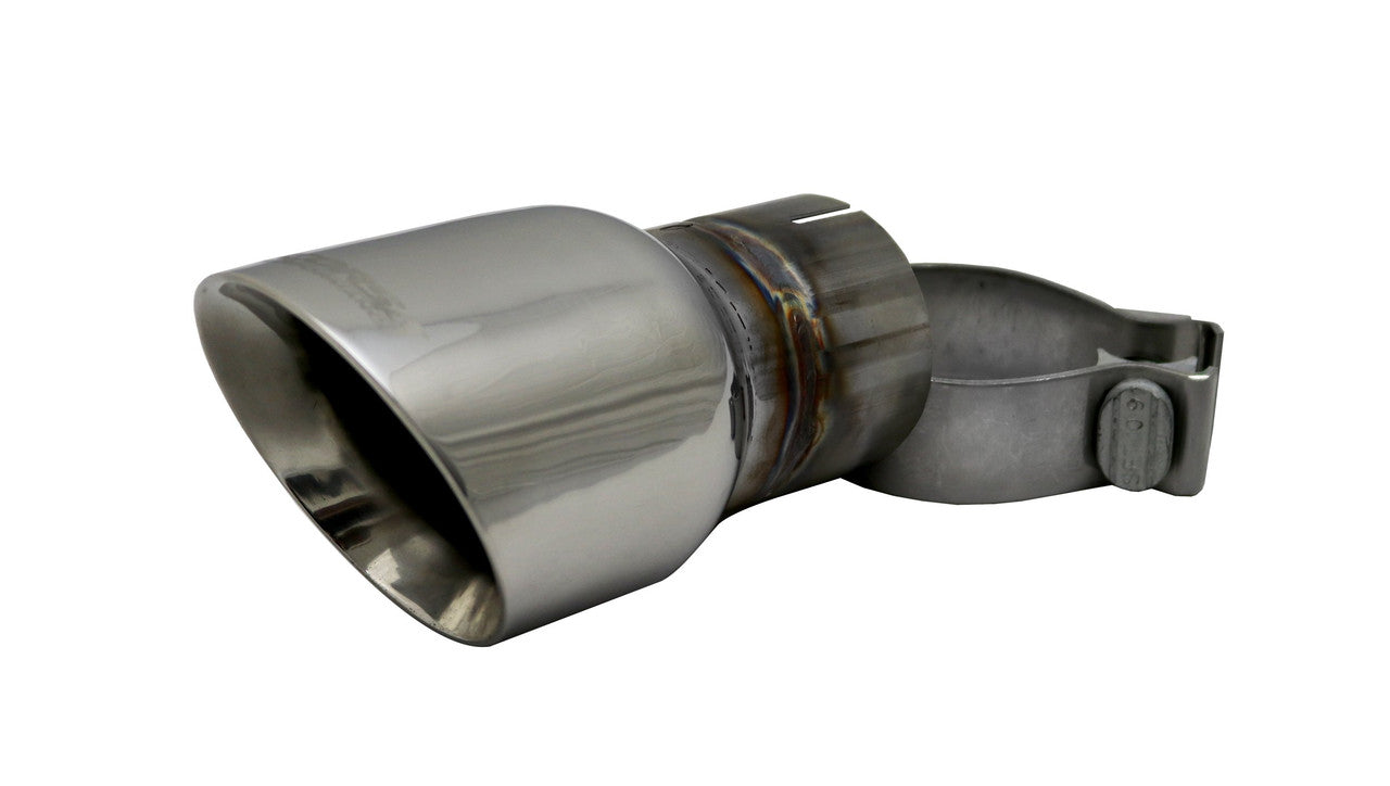 Single 3.5 Inch Polished Pro-Series Tip (Clamp Included) 2.5 Inch Inlet Universal Stainless Steel