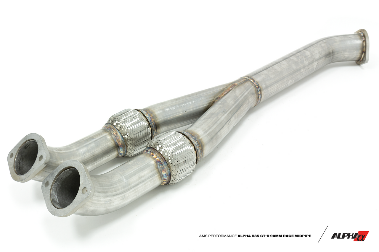Alpha Performance R35 GT-R 90mm Race Midpipe - Non-Resonated, 76mm ALP.07.05.0003-2 - Apollo Off-Road