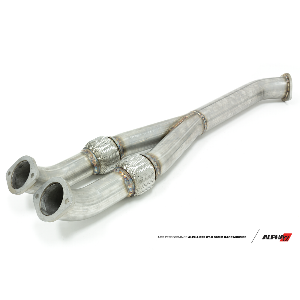 Alpha Performance R35 GT-R 90mm Race Midpipe - Non-Resonated, 90mm ALP.07.05.0003-1 - Apollo Off-Road