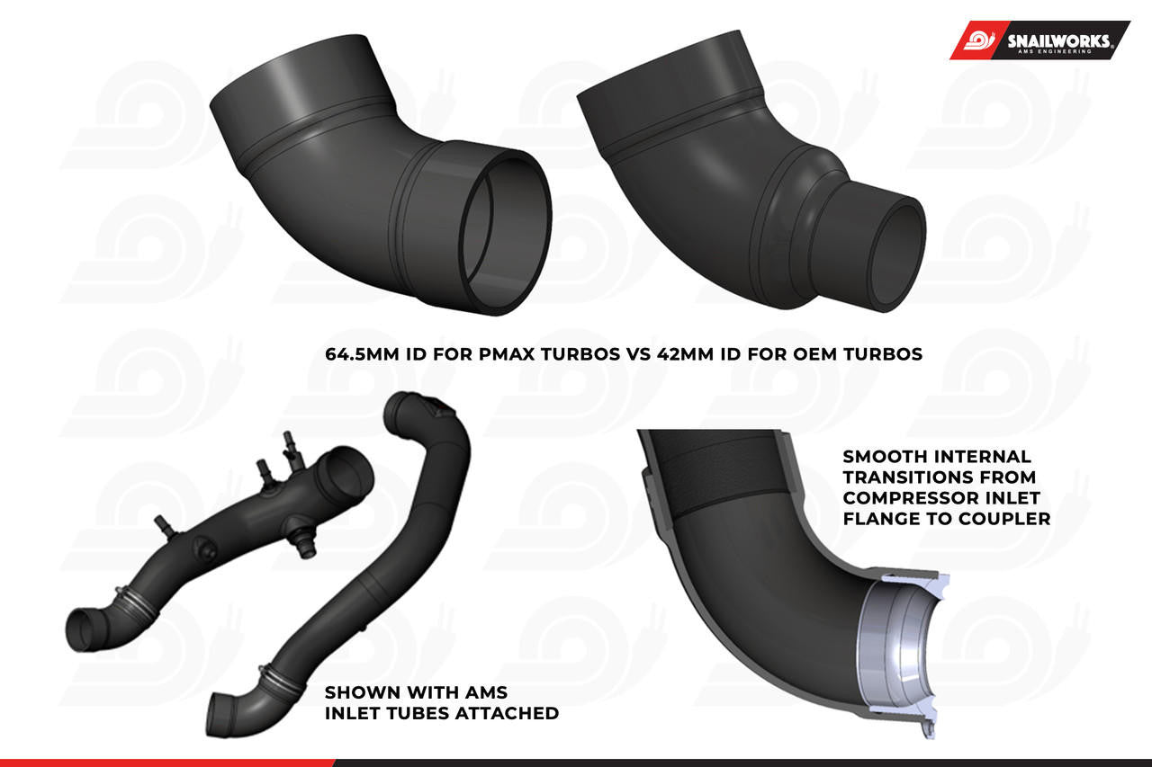 AMS Performance 2017-2020 Raptor & F150 3.5L Ecoboost Turbo Inlet Tube Couplers for Garrett Powermax Turbos - Apollo Off-Road