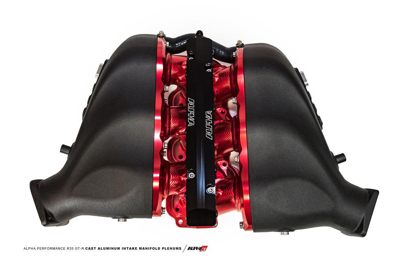 AMS Performance Alpha Performance 18 Injector R35 GT-R Carbon Fiber Intake Manifold - Gold - Apollo Off-Road
