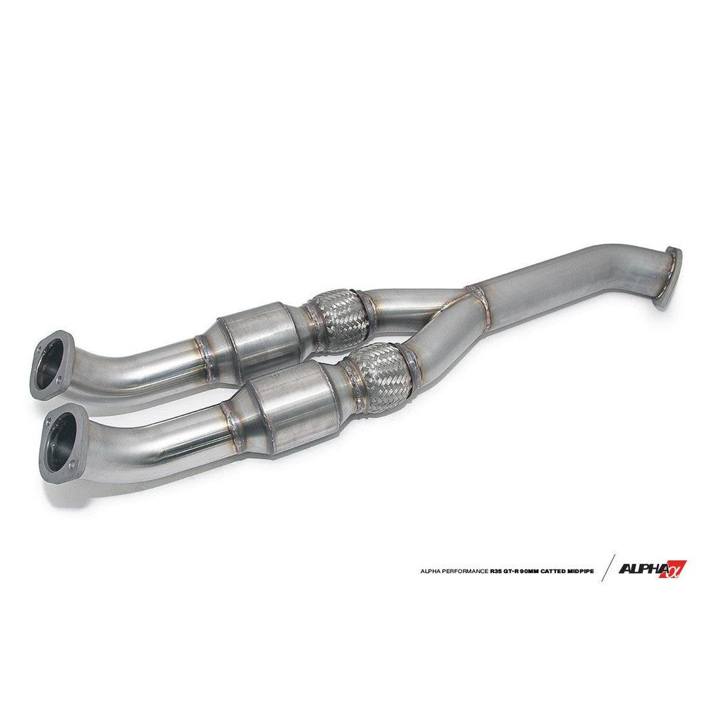 AMS Performance Alpha Performance R35 GT-R 90mm Catted Midpipe - 76mm - Apollo Off-Road
