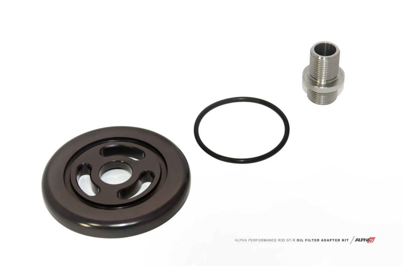 AMS Performance Alpha R35 Race Oil Filter Adapter - Billet Oil Filter Adapter w- Race Filter - Apollo Off-Road
