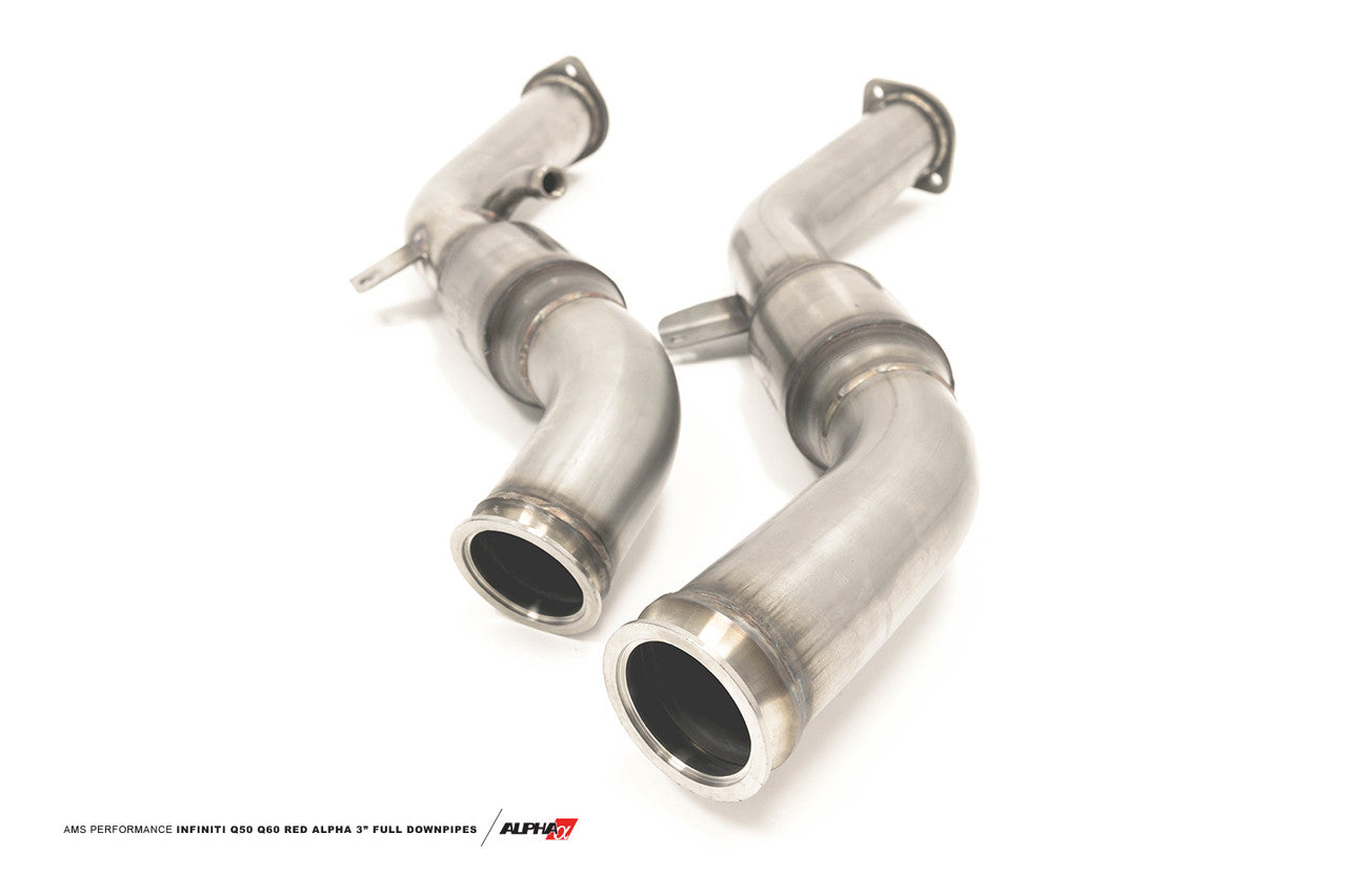 AMS Performance Infiniti Q50 Q60 VR30 Red Alpha Full Downpipes - Street - Apollo Off-Road