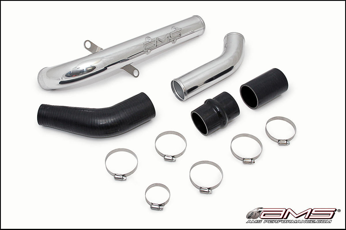 AMS Performance Mitsubishi Evolution X Upper Intercooler Pipe - Hot Pipe - Black Wrinkle - Apollo Off-Road