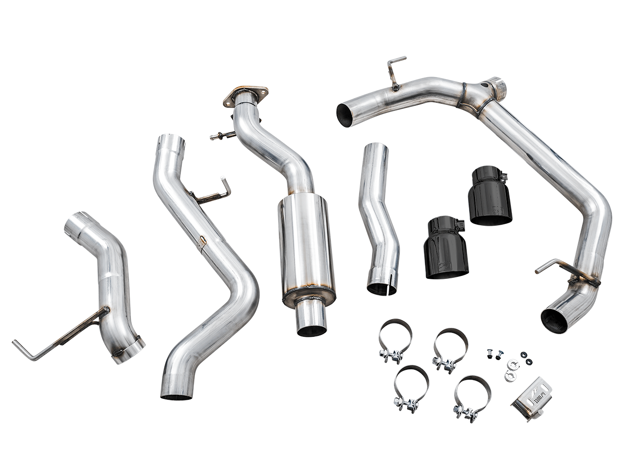 AWE 0FG Catback Exhaust for Ford Bronco with BashGuard - Dual 4.5" Diamond Black Tips - Apollo Off-Road