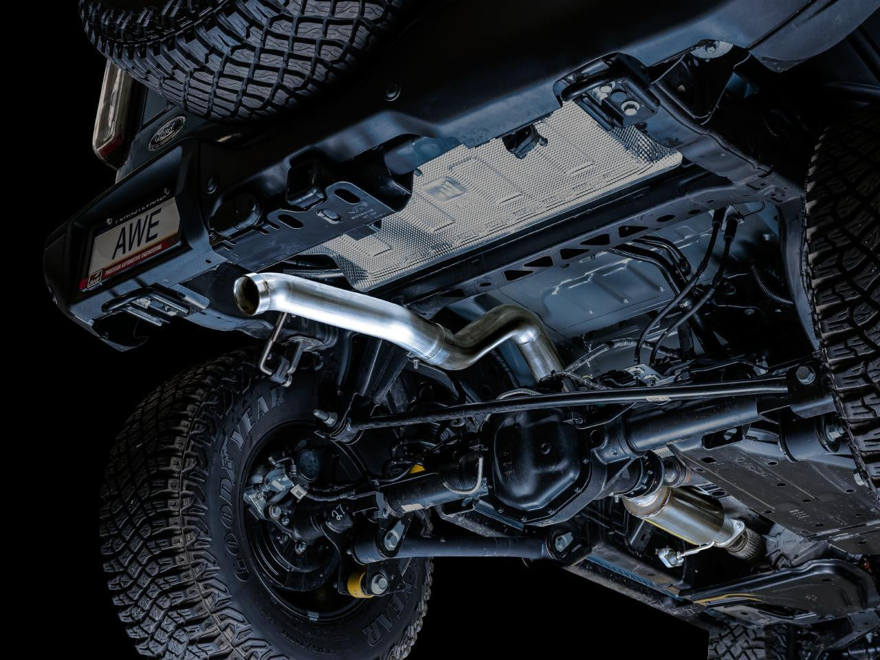 AWE 0FG Catback Exhaust for Ford Bronco with BashGuard - no tips - Apollo Off-Road