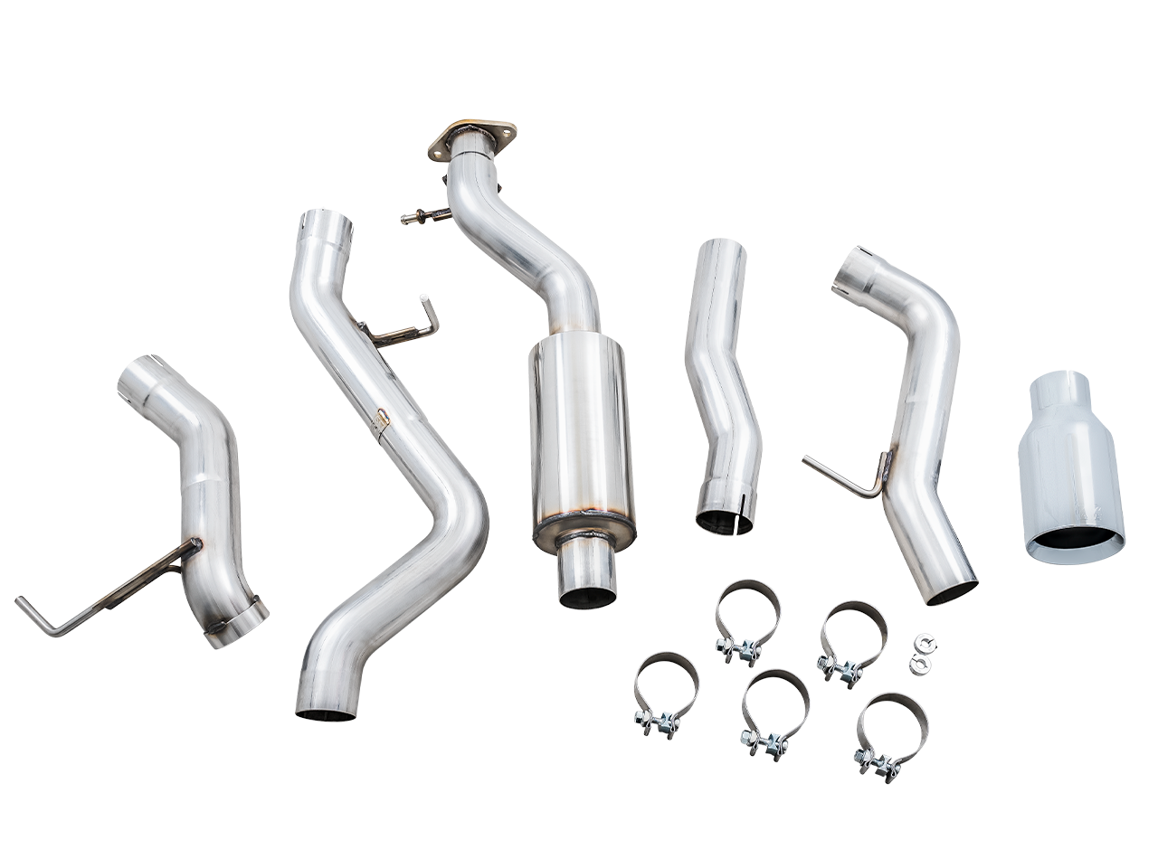AWE 0FG Catback Exhaust for Ford Bronco with BashGuard - Single 5" Chrome Silver Tip - Apollo Off-Road
