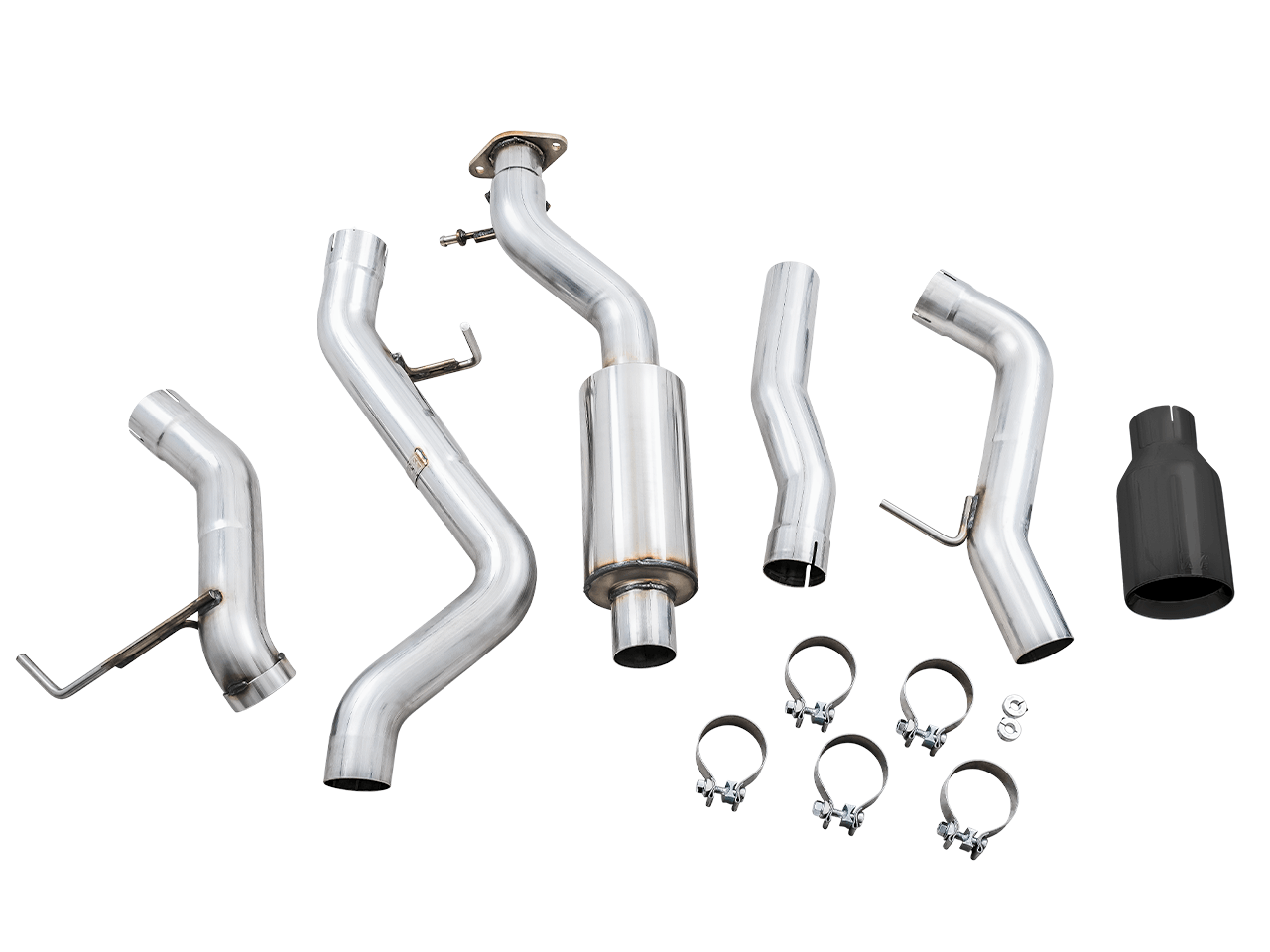 AWE 0FG Catback Exhaust for Ford Bronco with BashGuard - Single 5" Diamond Black Tip - Apollo Off-Road