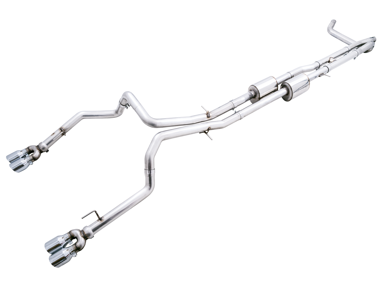AWE 0FG Catback Exhaust for Silverado ZR2-Sierra AT4X - Quad Chrome Silver Tips - Apollo Off-Road