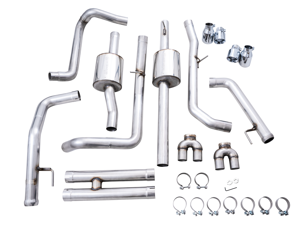 AWE 0FG Catback Exhaust for Silverado ZR2-Sierra AT4X - Quad Chrome Silver Tips - Apollo Off-Road