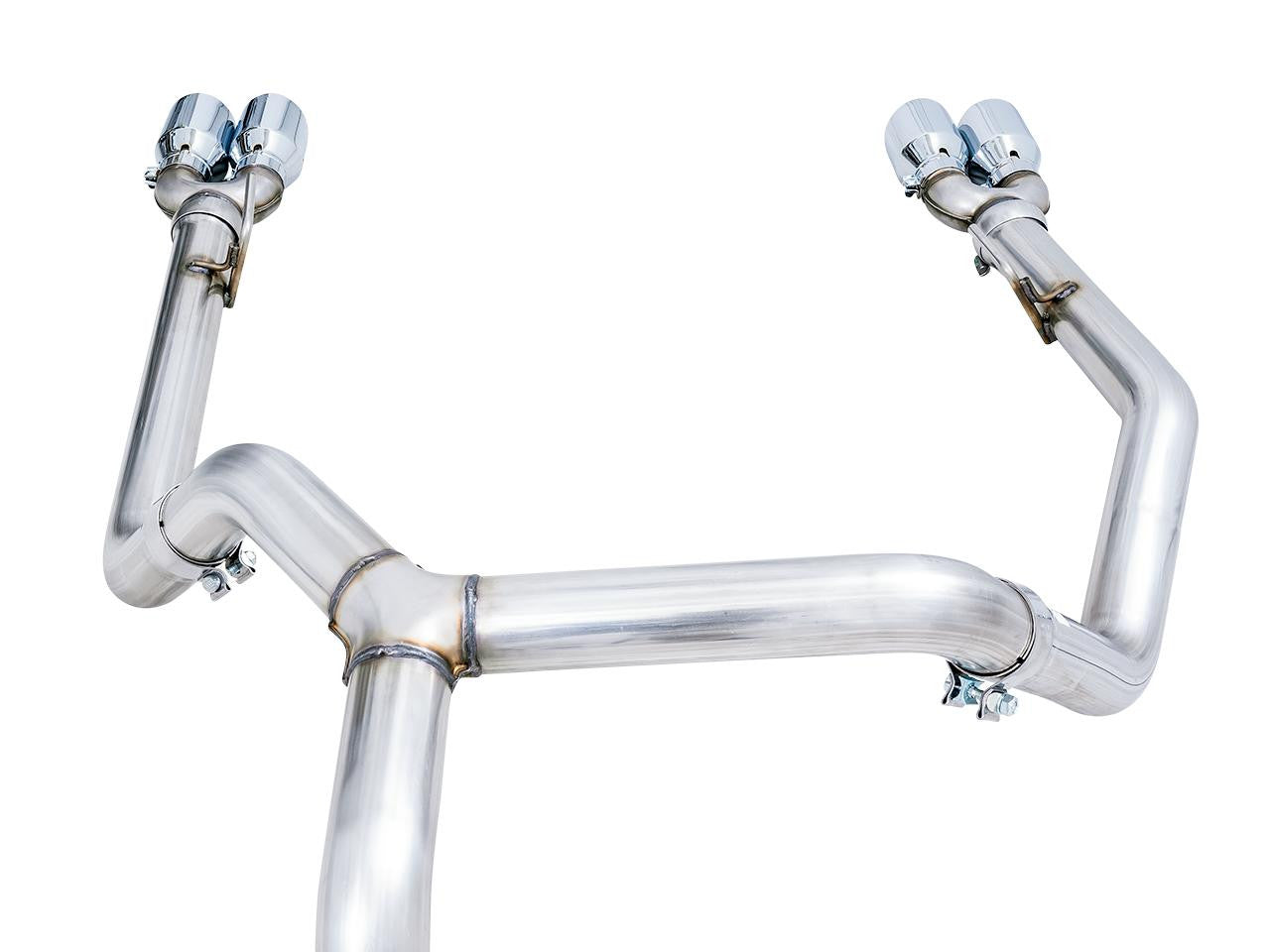 AWE 0FG Catback Split Rear Exit Exhaust for 4th Gen Silverado-Sierra 1500 5.3L (With Bumper Cutouts) - Quad Chrome Silver Tips - Apollo Off-Road