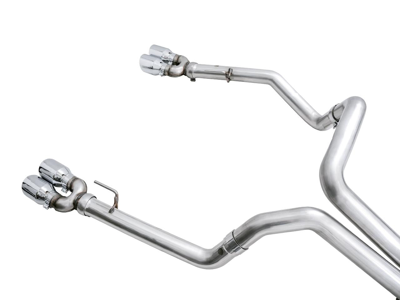 AWE 0FG Catback Split Rear Exit Exhaust for 4th Gen Silverado-Sierra 1500 6.2L (with bumper cutouts) - Quad Chrome Silver Tips - Apollo Off-Road
