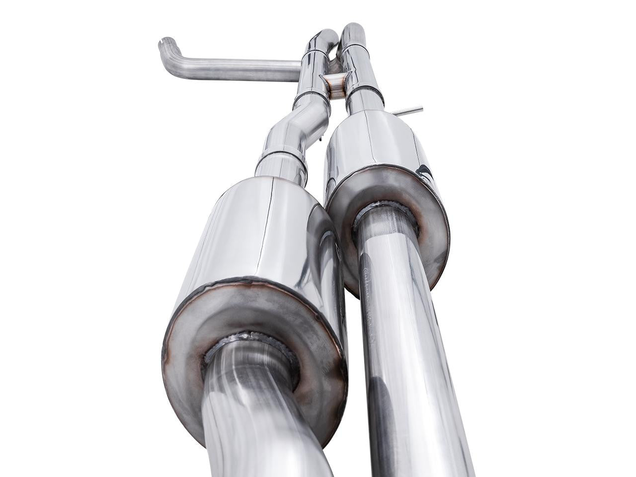 AWE 0FG Catback Split Rear Exit Exhaust for 4th Gen Silverado-Sierra 1500 6.2L (with bumper cutouts) - Quad Chrome Silver Tips - Apollo Off-Road