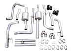 AWE 0FG Catback Split Rear Exit Exhaust for 4th Gen Silverado-Sierra 1500 6.2L (With Bumper Cutouts) - Quad Diamond Black Tips - Apollo Off-Road