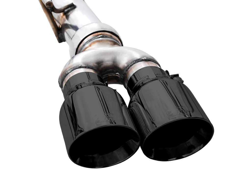 AWE 0FG Catback Split Rear Exit Exhaust for 4th Gen Silverado-Sierra 1500 6.2L (With Bumper Cutouts) - Quad Diamond Black Tips - Apollo Off-Road