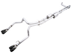 AWE 0FG Catback Split Rear Exit Exhaust for 4th Gen Silverado-Sierra 1500 6.2L (With Bumper Cutouts) - Quad Diamond Black Tips - Apollo Off-Road