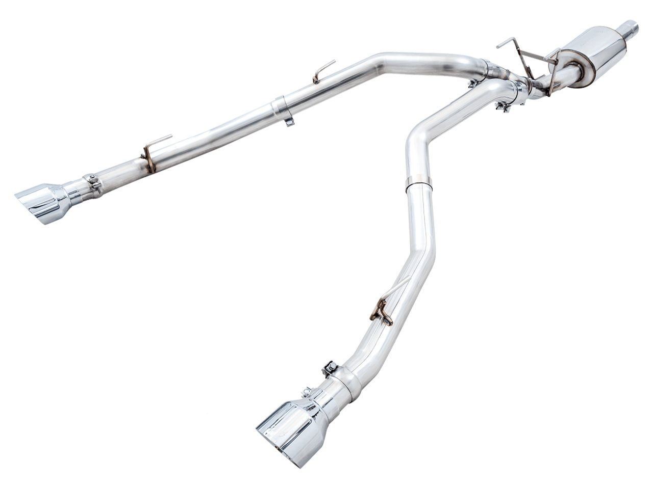 AWE 0FG Dual Rear Exit Catback Exhaust for 4th Gen RAM 1500 5.7L (with bumper cutouts) - Chrome Silver Tips - Apollo Off-Road