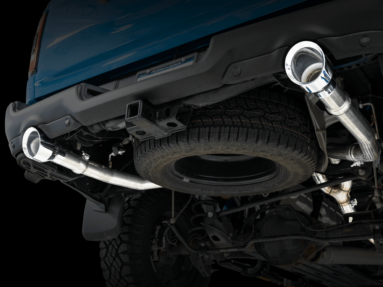 AWE 0FG Dual Rear Exit Catback Exhaust for 4th Gen RAM 1500 5.7L (with bumper cutouts) - Chrome Silver Tips - Apollo Off-Road