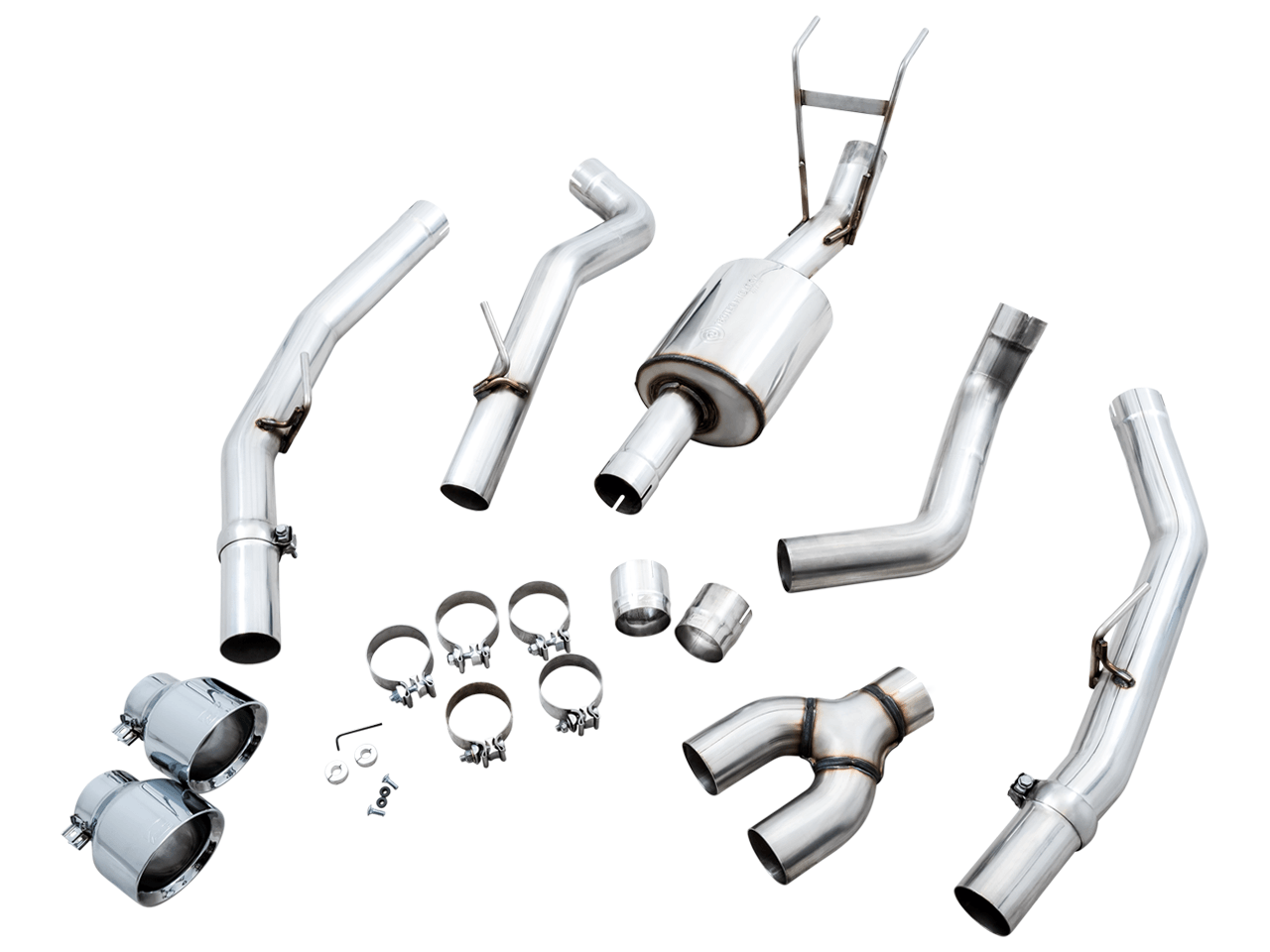 AWE 0FG Dual Rear Exit Catback Exhaust for 4th Gen RAM 1500 5.7L (with bumper cutouts) - Chrome Silver Tips - Apollo Off-Road