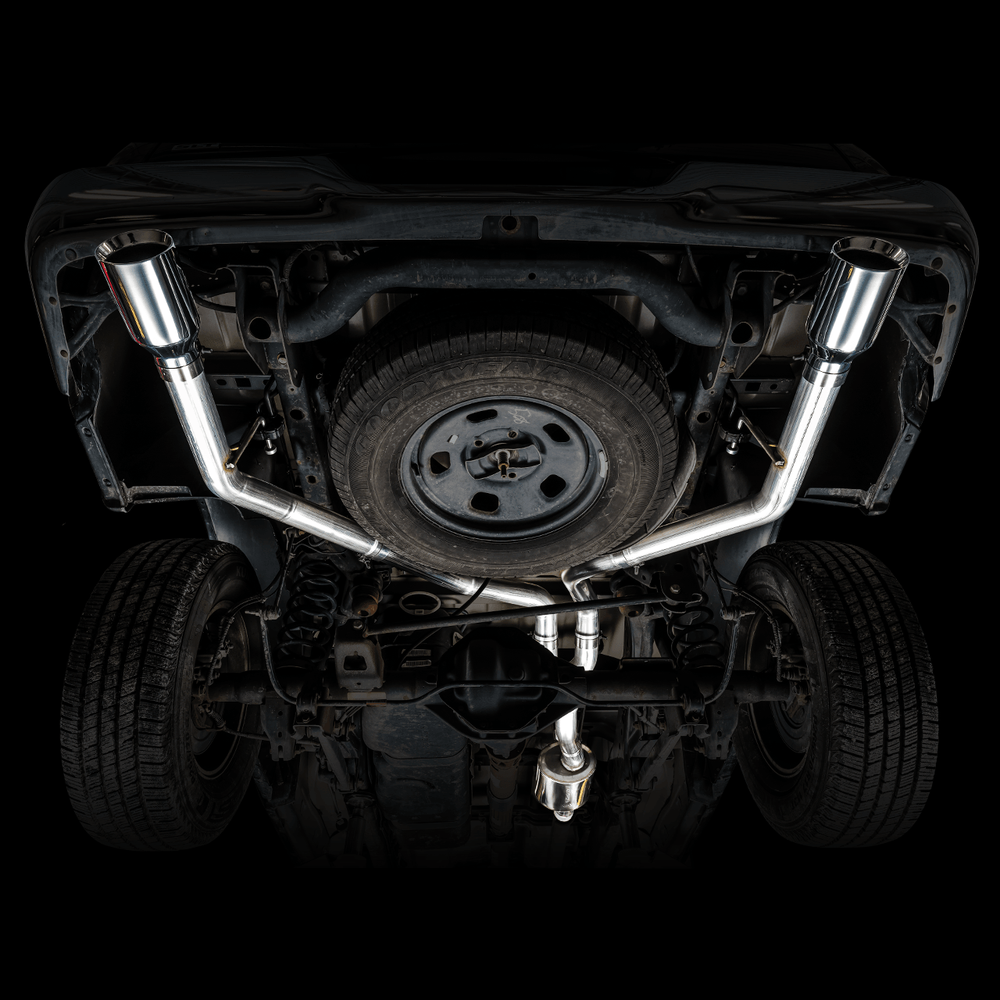 AWE 0FG Dual Rear Exit Catback Exhaust for 4th Gen RAM 1500 5.7L (Without Bumper Cutouts) - Chrome Silver Tips - Apollo Off-Road