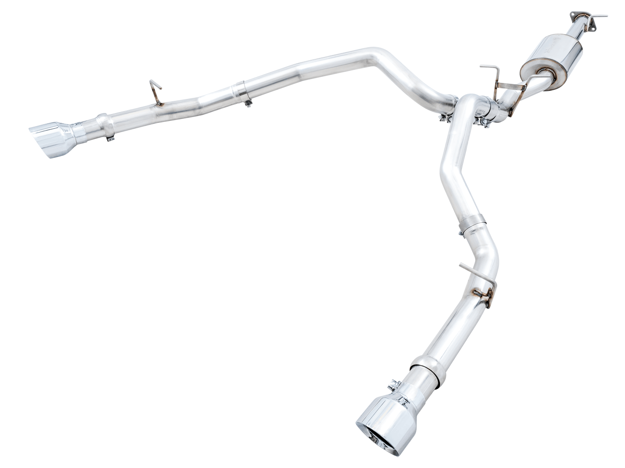 AWE 0FG Dual Rear Exit Catback Exhaust for 5th Gen RAM 1500 5.7L (With Bumper Cutouts) - Chrome Silver Tips - Apollo Off-Road