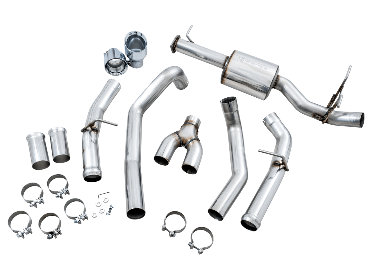AWE 0FG Dual Rear Exit Catback Exhaust for 5th Gen RAM 1500 5.7L (With Bumper Cutouts) - Chrome Silver Tips - Apollo Off-Road