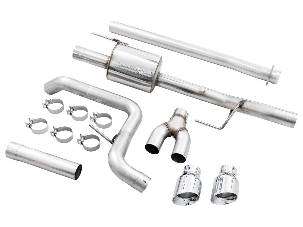 AWE 0FG Dual Side Exit Exhaust for '21+ Ford F-150 - 4.5" Chrome Silver Tips - Apollo Off-Road