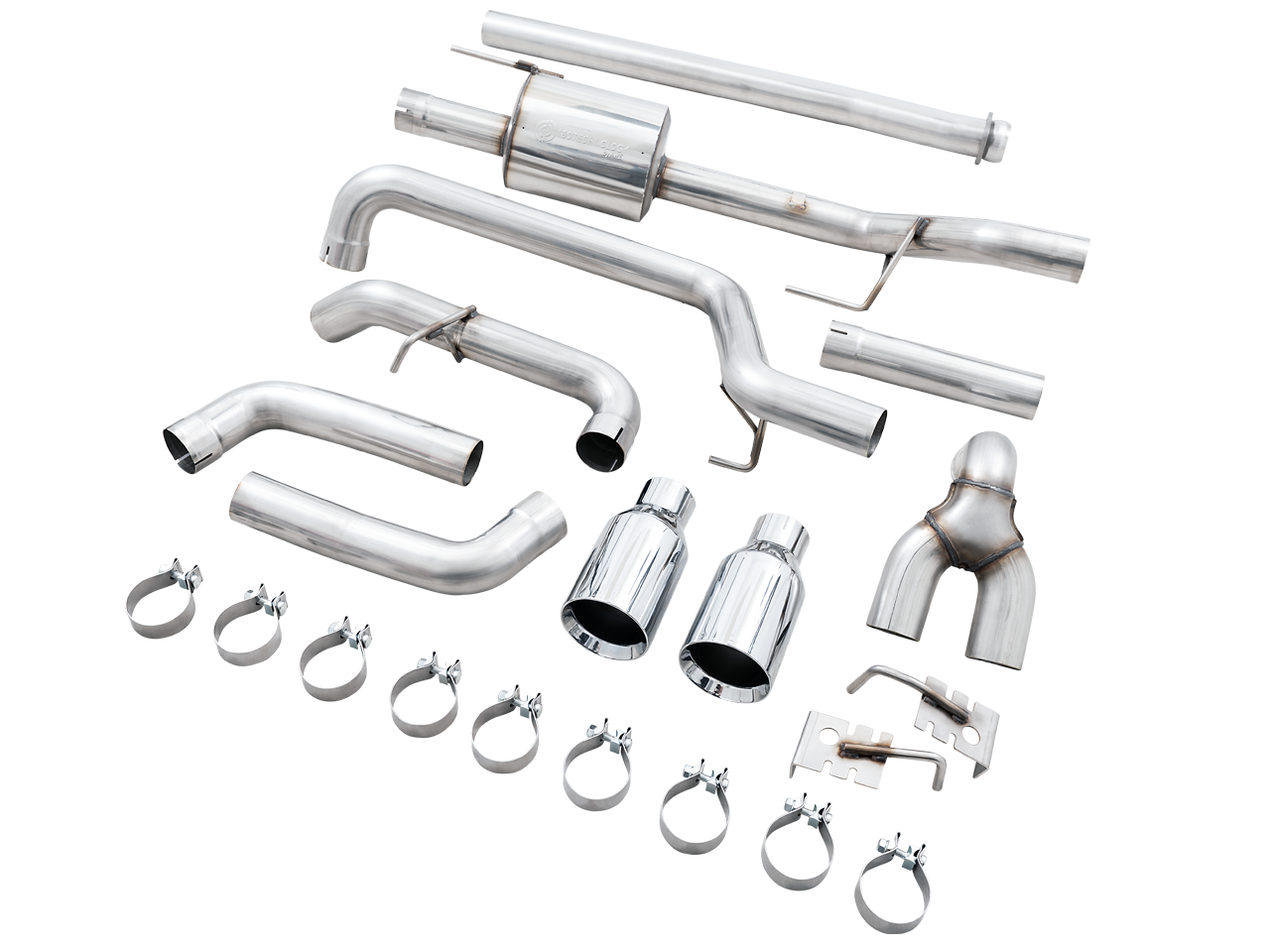 AWE 0FG Dual Split Rear Exhaust for '21+ Ford F-150 - 5" Chrome Silver Tips - Apollo Off-Road