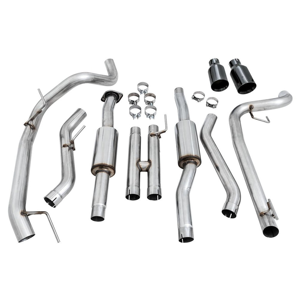 AWE 0FG Exhaust for Gen 2 Ford Raptor (Resonated Performance Cat-back) - Diamond Black 5" Tips - Apollo Off-Road