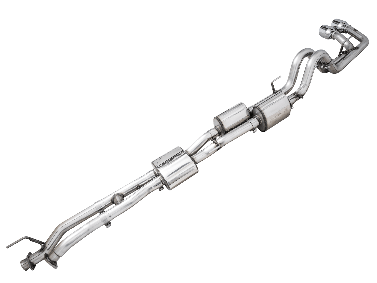 AWE 0FG Exhaust with BashGuard for 3rd Gen Tacoma - Dual Chrome Silver Tips - Apollo Off-Road