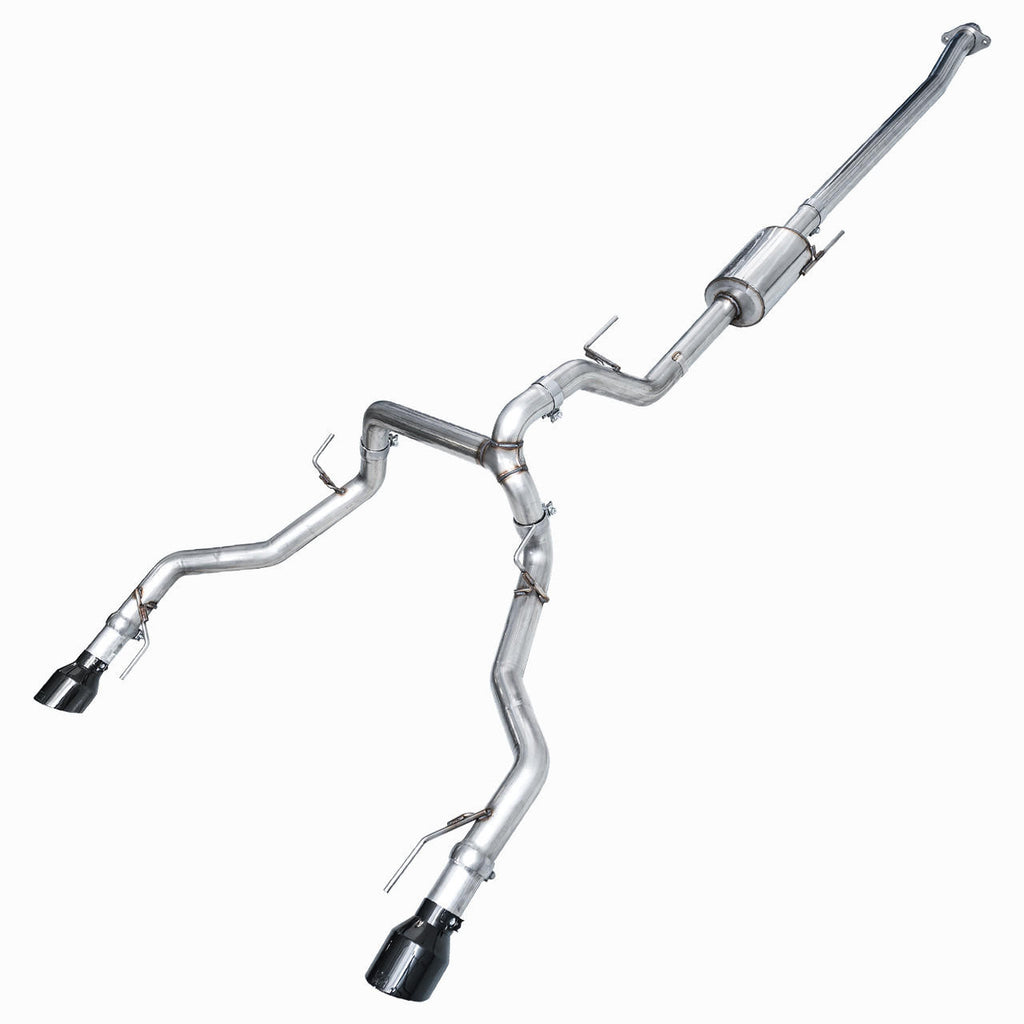 AWE 0FG Non-Resonated Catback for '21+ Ford F-150 Tremor (With Bumper Cutouts) - Diamond Black Tips - Apollo Off-Road