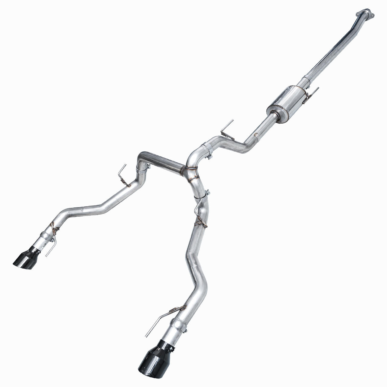 AWE 0FG Non-Resonated Catback for '21+ Ford F-150 Tremor (With Bumper Cutouts) - Diamond Black Tips - Apollo Off-Road