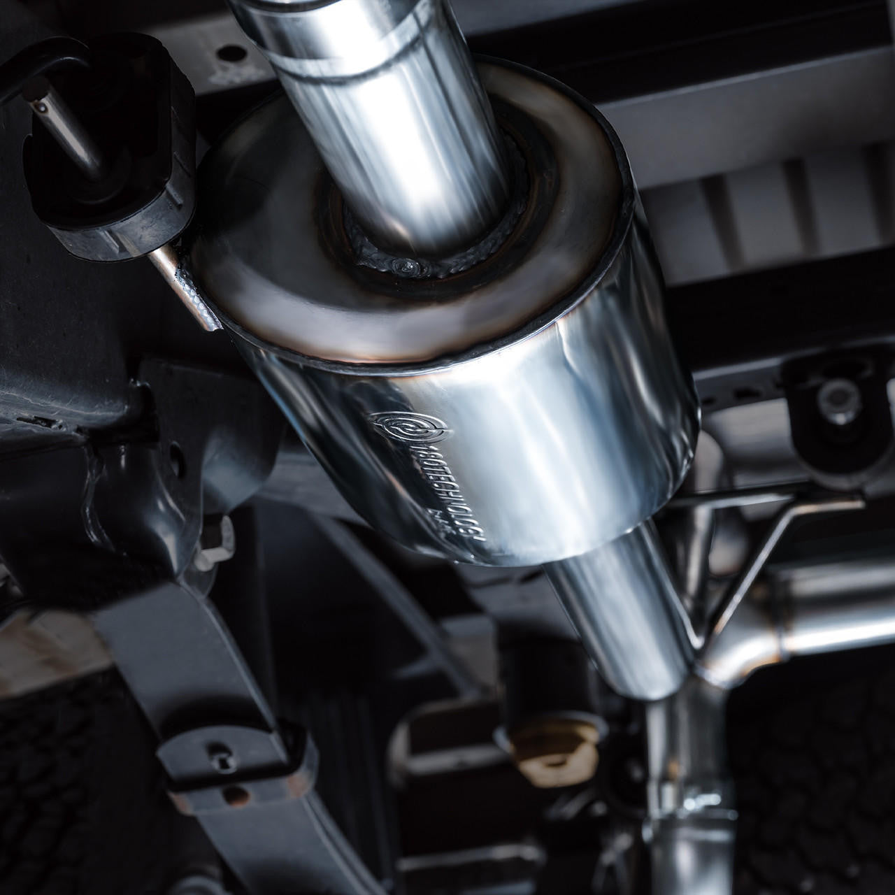 AWE 0FG Non-Resonated Catback for '21+ Ford F-150 Tremor (With Bumper Cutouts) - Diamond Black Tips - Apollo Off-Road