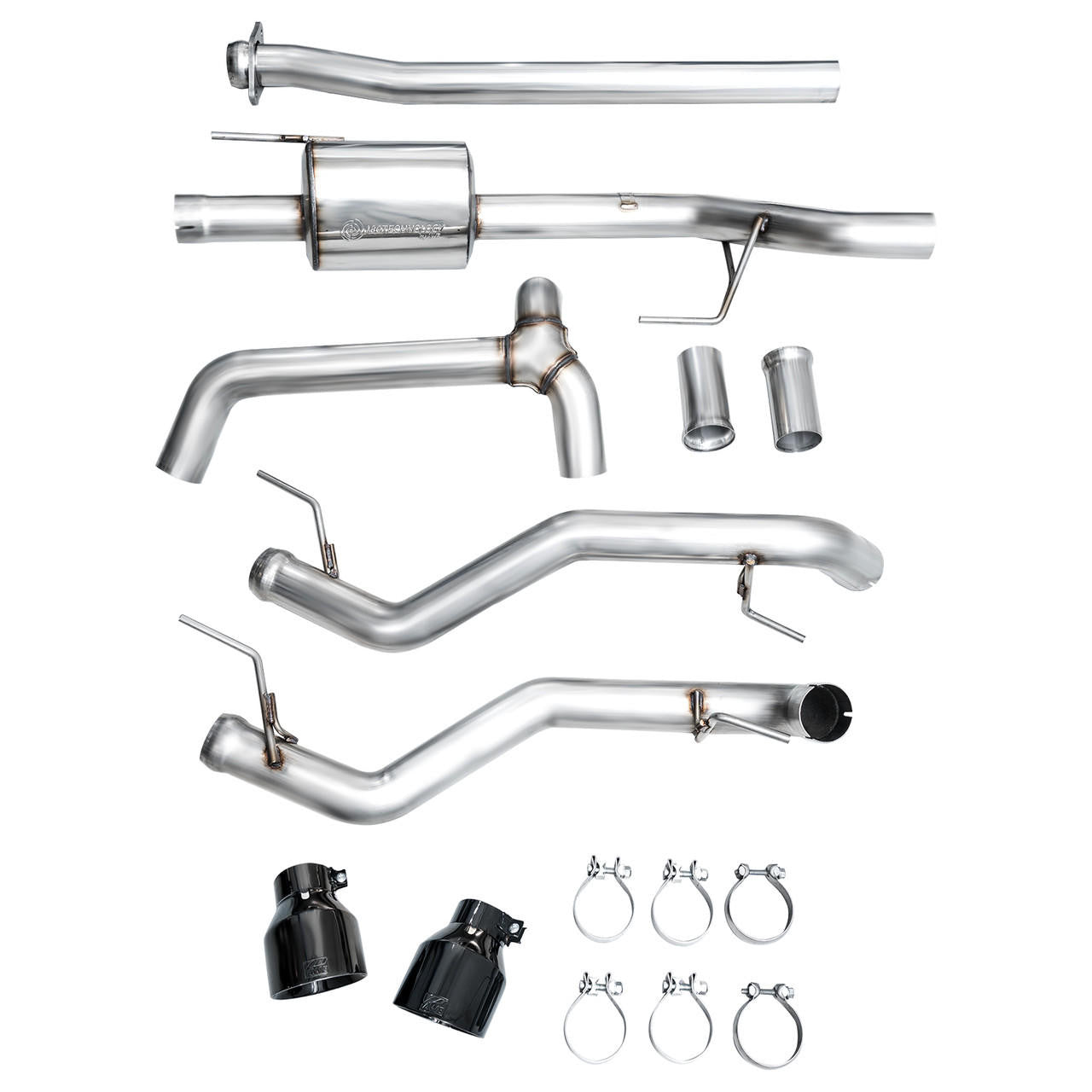 AWE 0FG Non-Resonated Catback for '21+ Ford F-150 Tremor (With Bumper Cutouts) - Diamond Black Tips - Apollo Off-Road