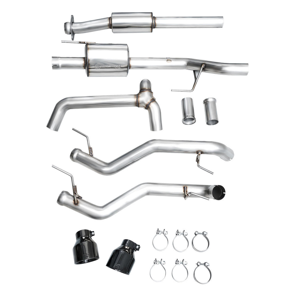 AWE 0FG Resonated Catback for '21+ Ford F-150 Tremor (With Bumper Cutouts) - Diamond Black Tips - Apollo Off-Road