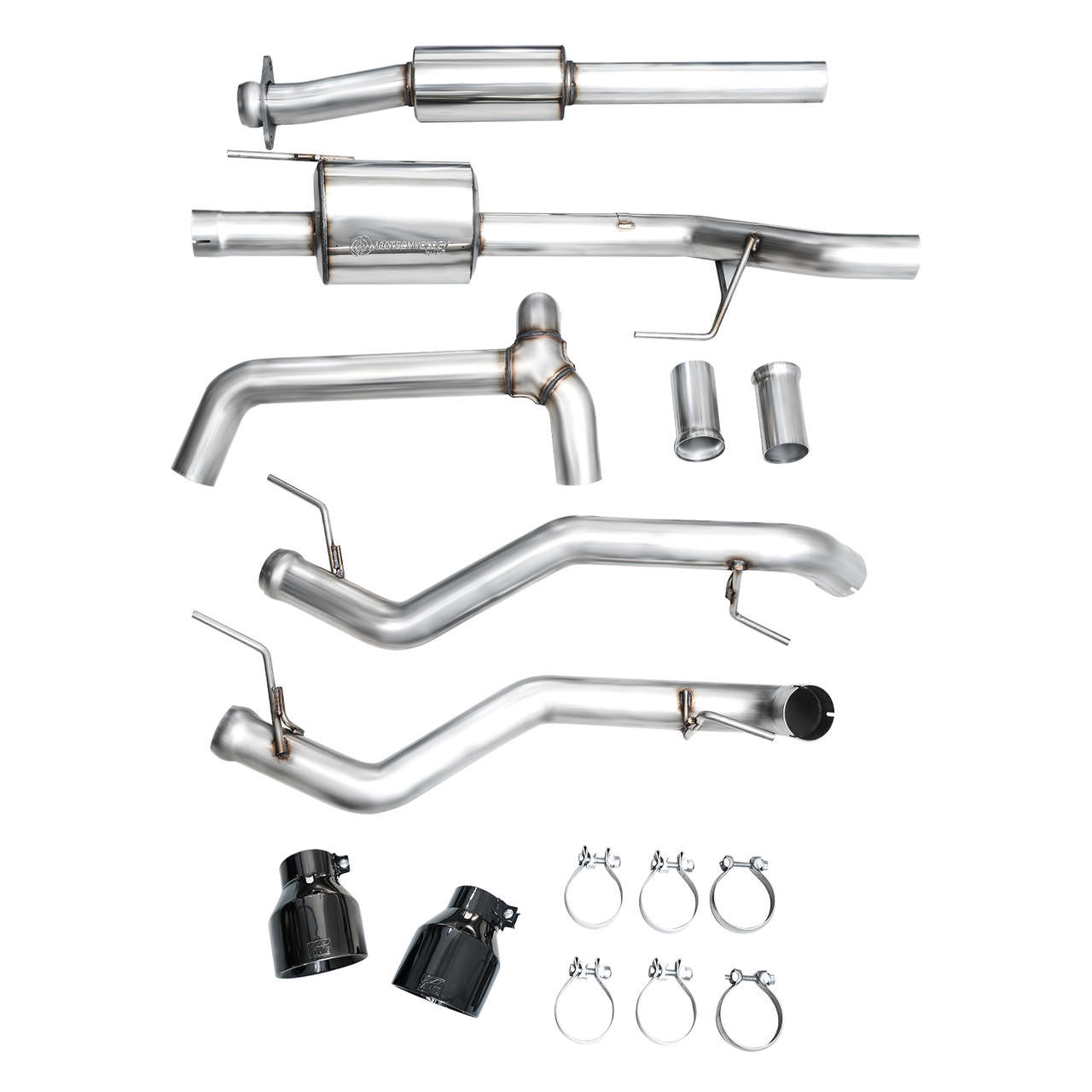 AWE 0FG Resonated Catback for '21+ Ford F-150 Tremor (With Bumper Cutouts) - Diamond Black Tips - Apollo Off-Road