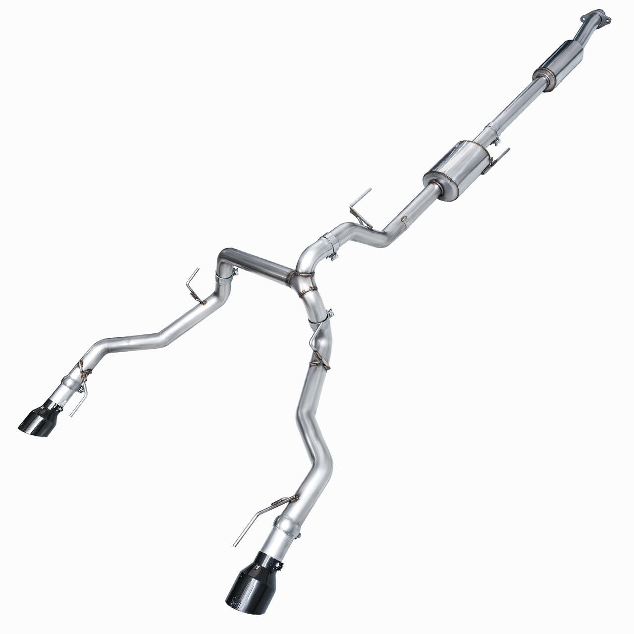 AWE 0FG Resonated Catback for '21+ Ford F-150 Tremor (With Bumper Cutouts) - Diamond Black Tips - Apollo Off-Road