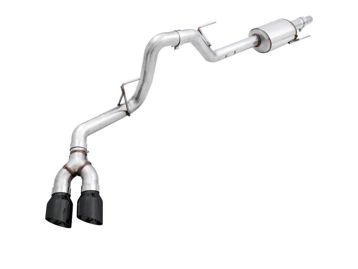 AWE 0FG Single Exit Exhaust for '15-'20 F-150 - 4.5" Diamond Black Tips - Apollo Off-Road