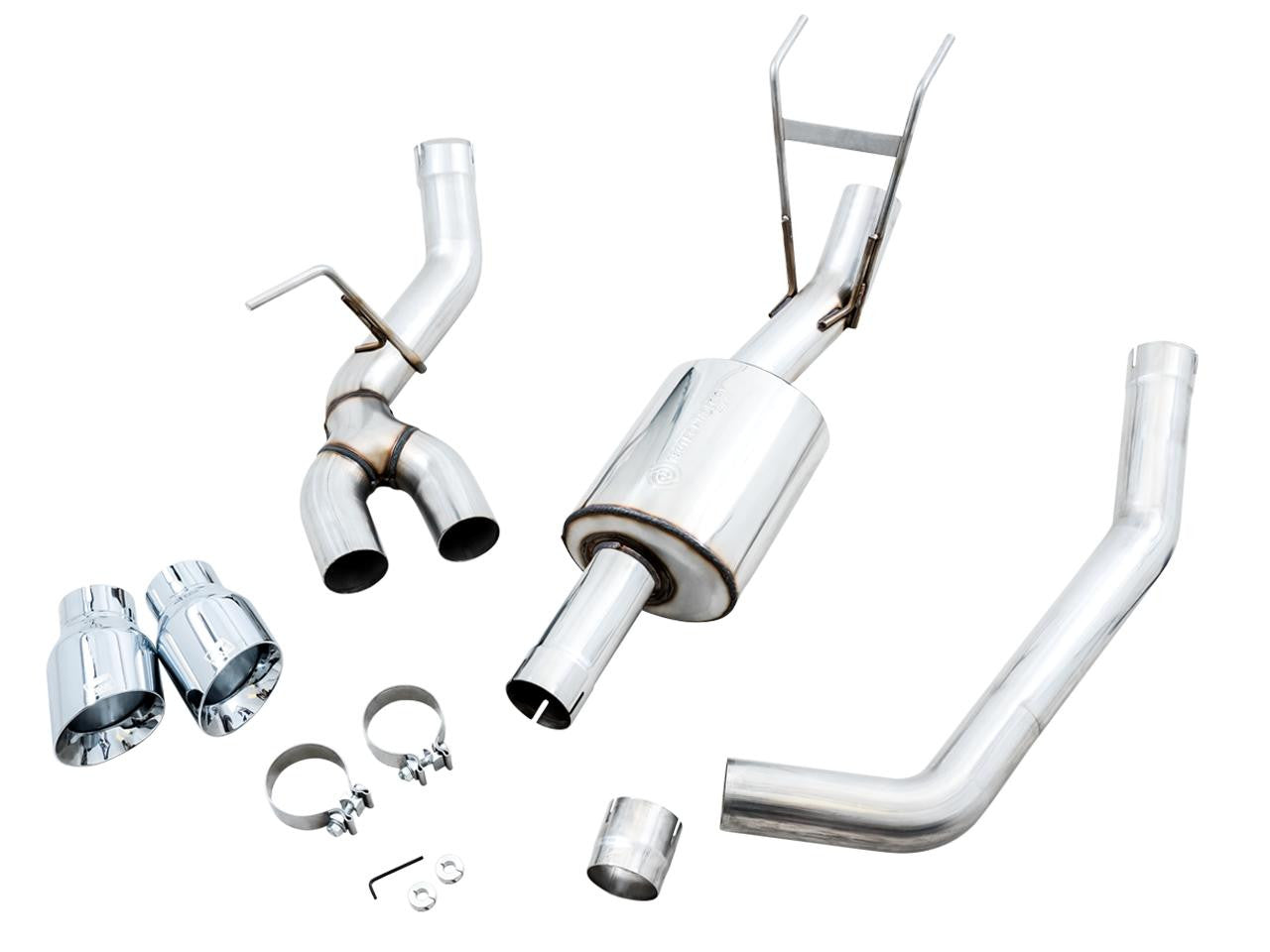 AWE 0FG Single Side Exit Catback Exhaust for 4th Gen RAM 1500 5.7L (without bumper cutouts) - Dual Chrome Tips - Apollo Off-Road