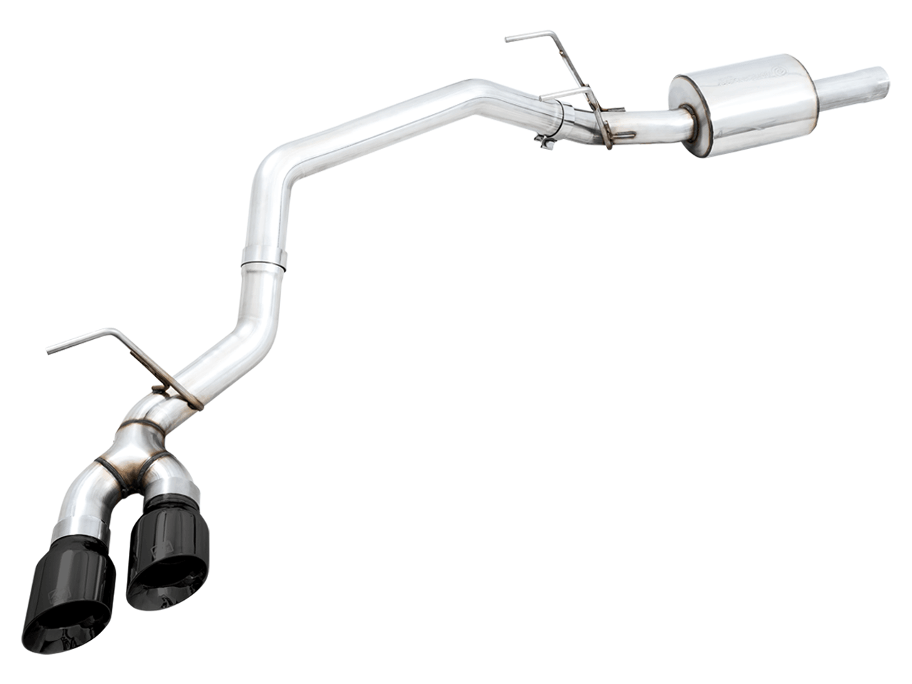 AWE 0FG Single Side Exit Catback Exhaust for 4th Gen RAM 1500 5.7L (Without Bumper Cutouts) - Dual Diamond BlackTips - Apollo Off-Road