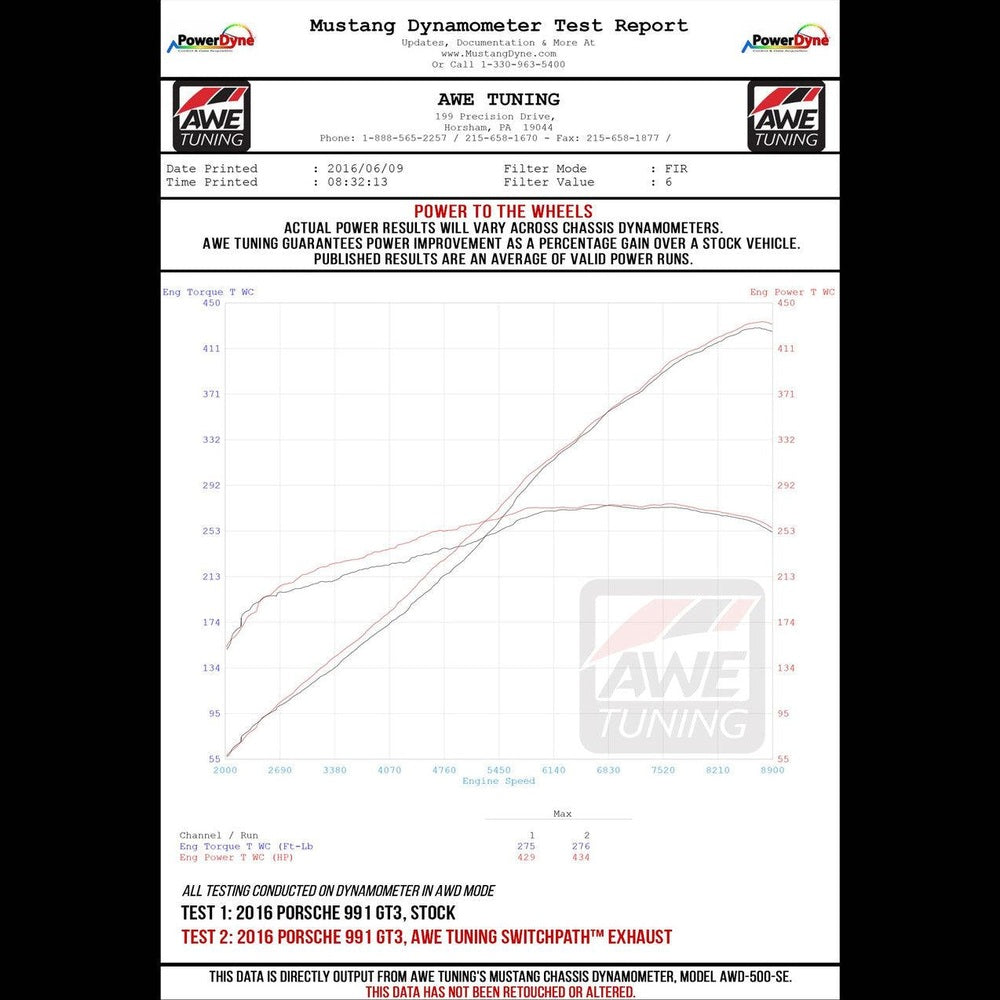 AWE Center Muffler Delete for Porsche 991.1 - 991.2 GT3 - RS - Diamond Black Tips - Apollo Off-Road